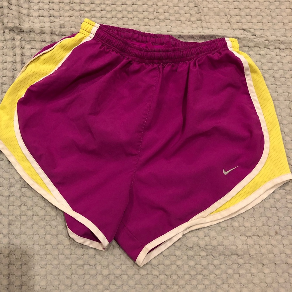 NIKE | magenta pink and yellow shorts size XS